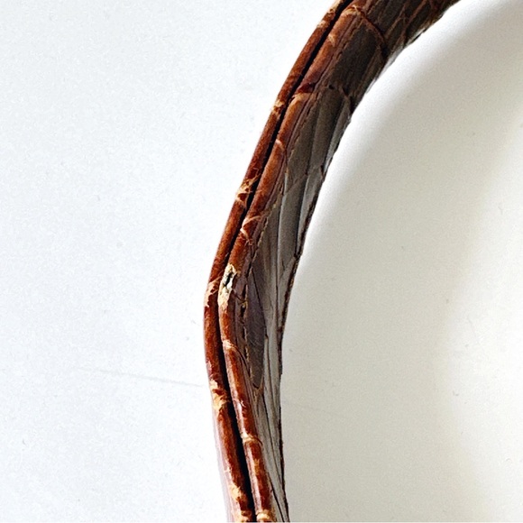 Vintage 120 Jahre Leder Schüler Crocodile Skin Bag - Picture 11 of 12